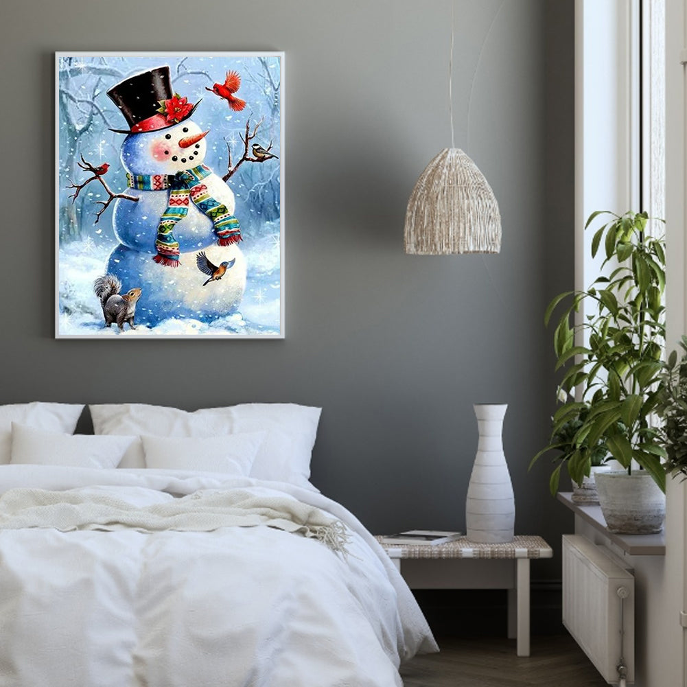 Winter Snowman - Full Round Drill Diamond Painting 30*40CM