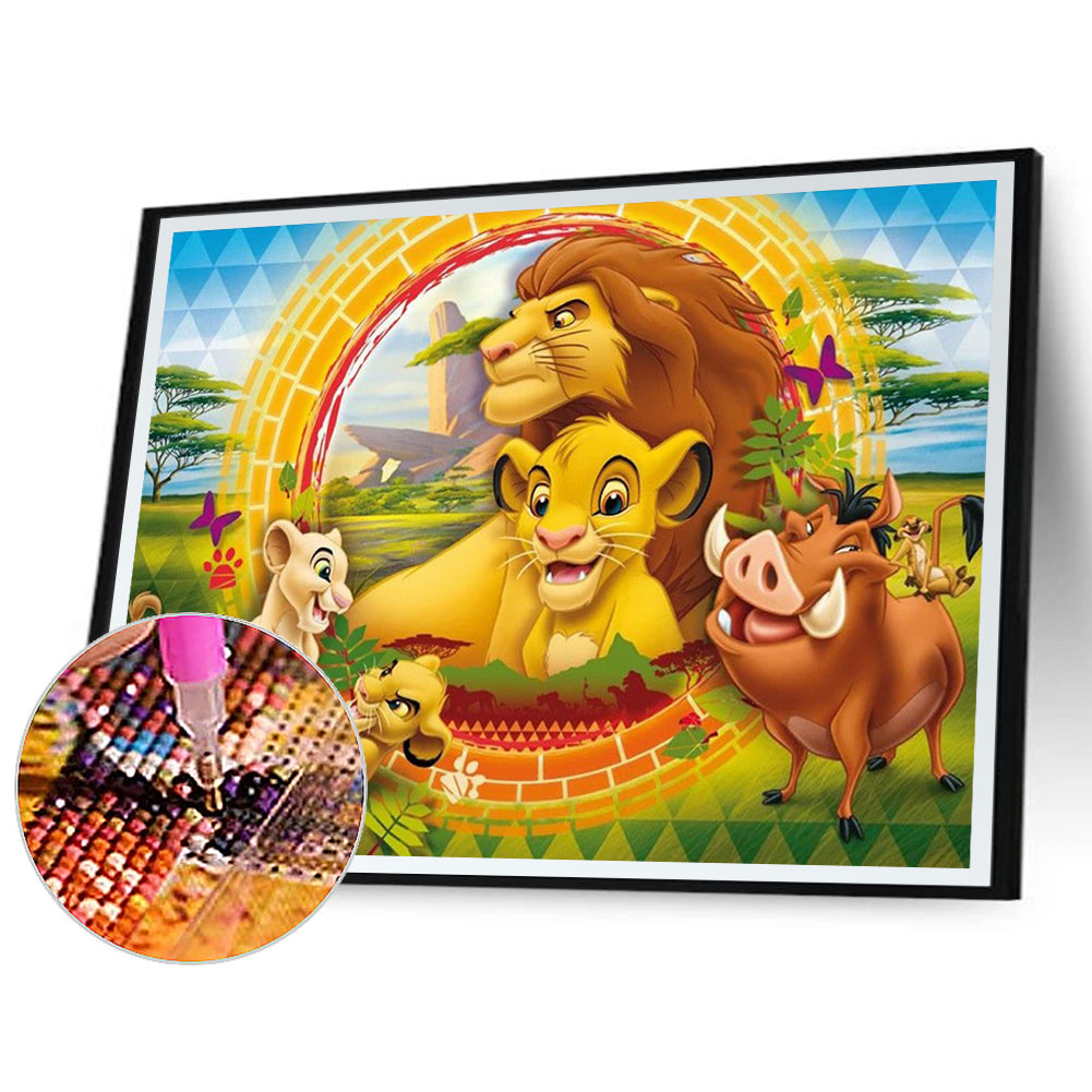 Lion King - Full Round Drill Diamond Painting 40*30CM