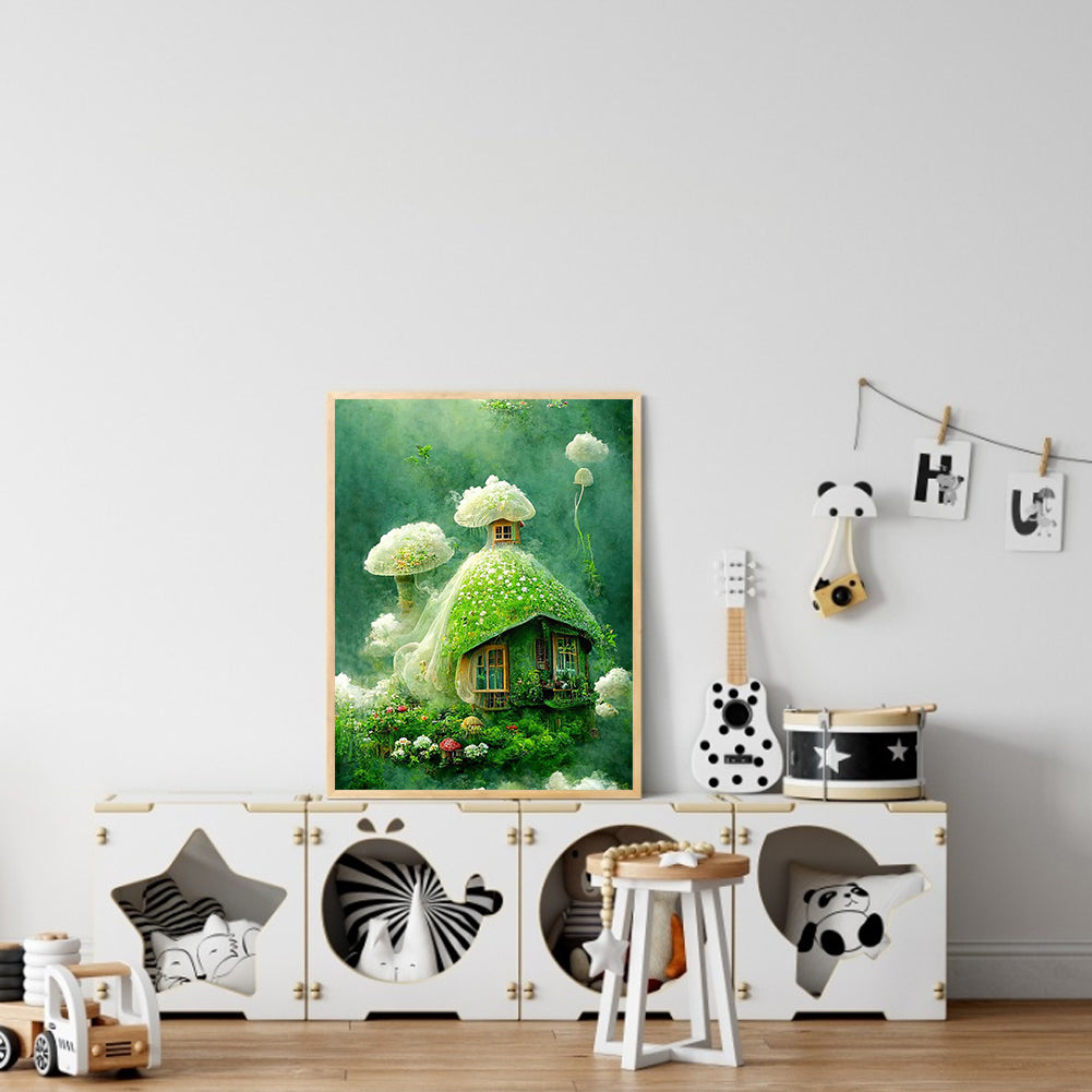 Mushroom Hut - Full Round Drill Diamond Painting 40*50CM