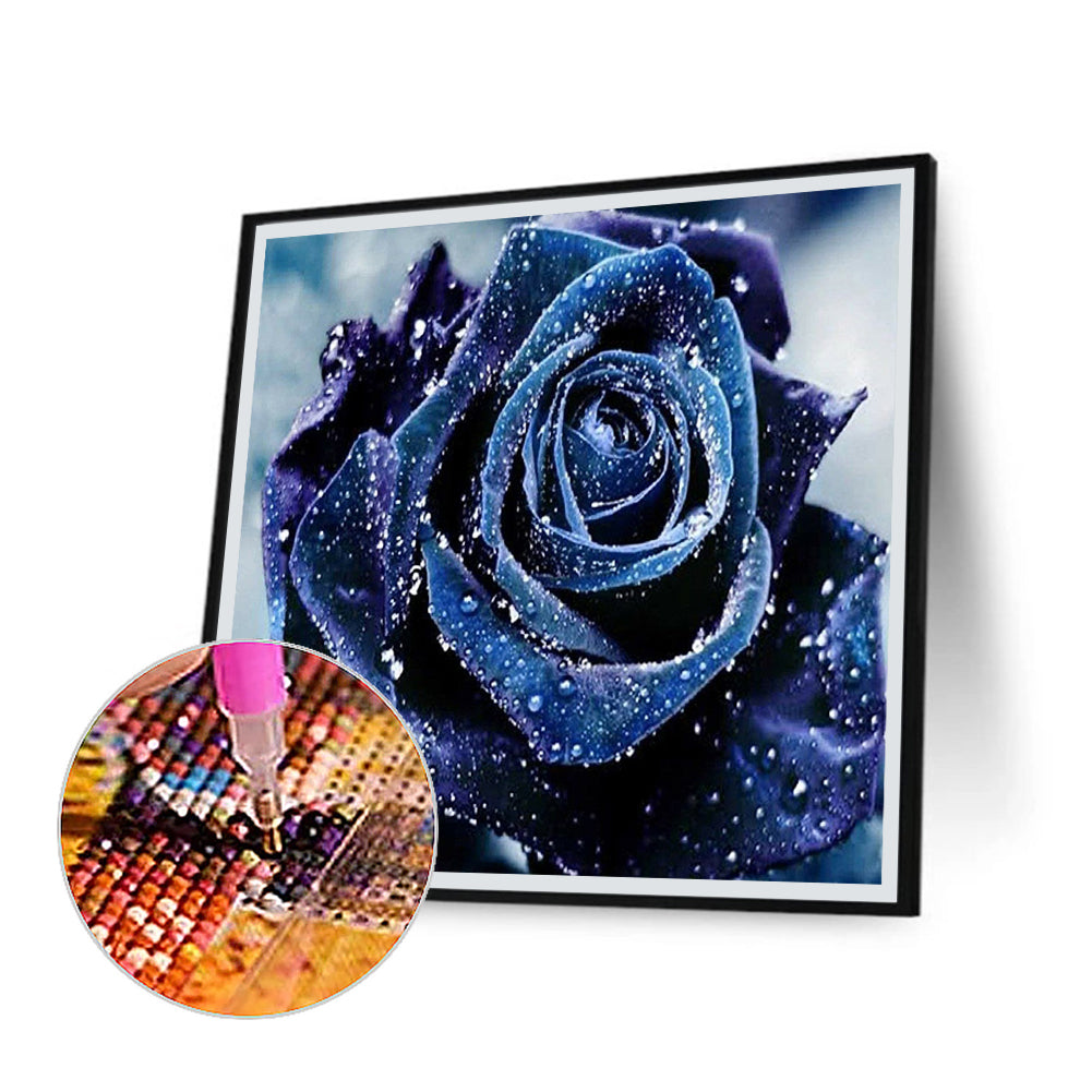 Blue Rose - Full Square Drill Diamond Painting 30*30CM