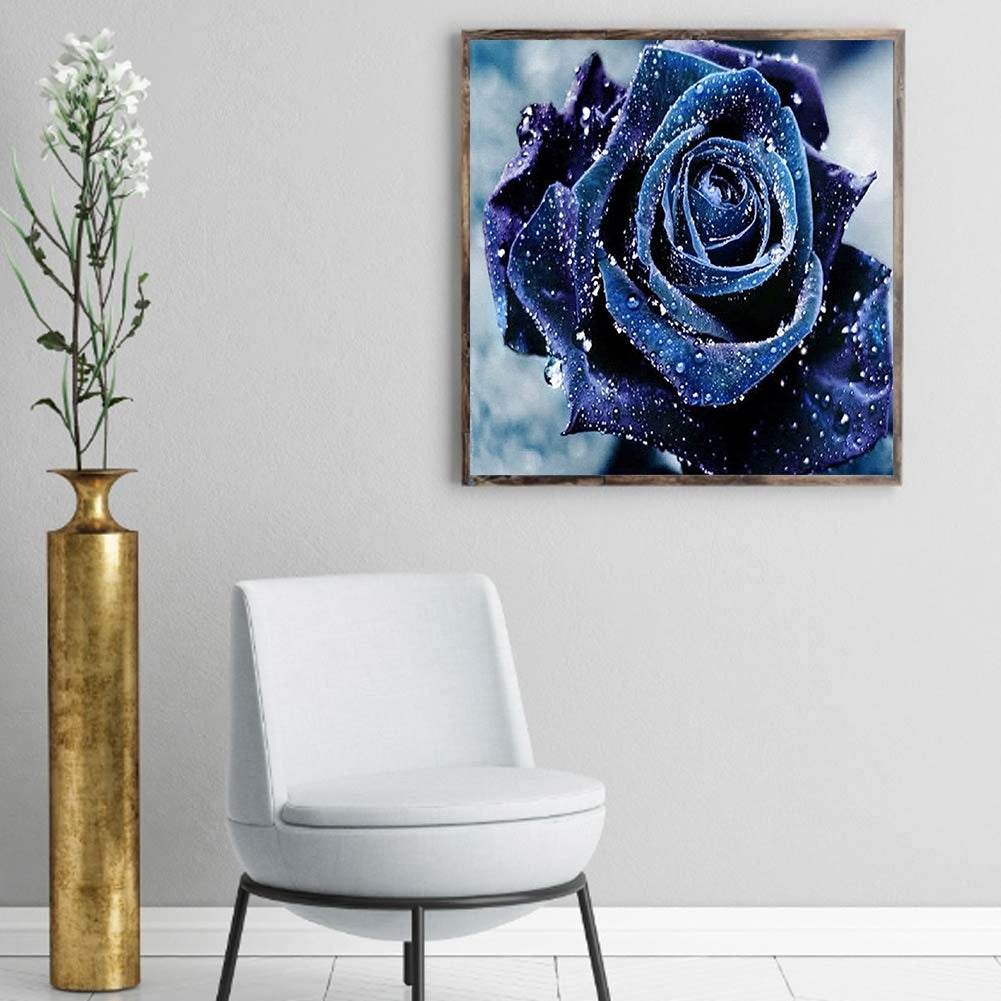 Blue Rose - Full Square Drill Diamond Painting 30*30CM