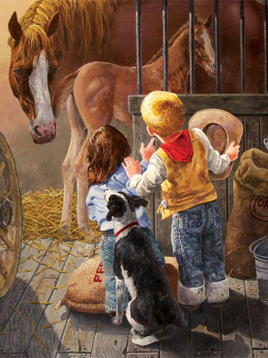 Cowboy Kid - Full Round Drill Diamond Painting 50*60CM