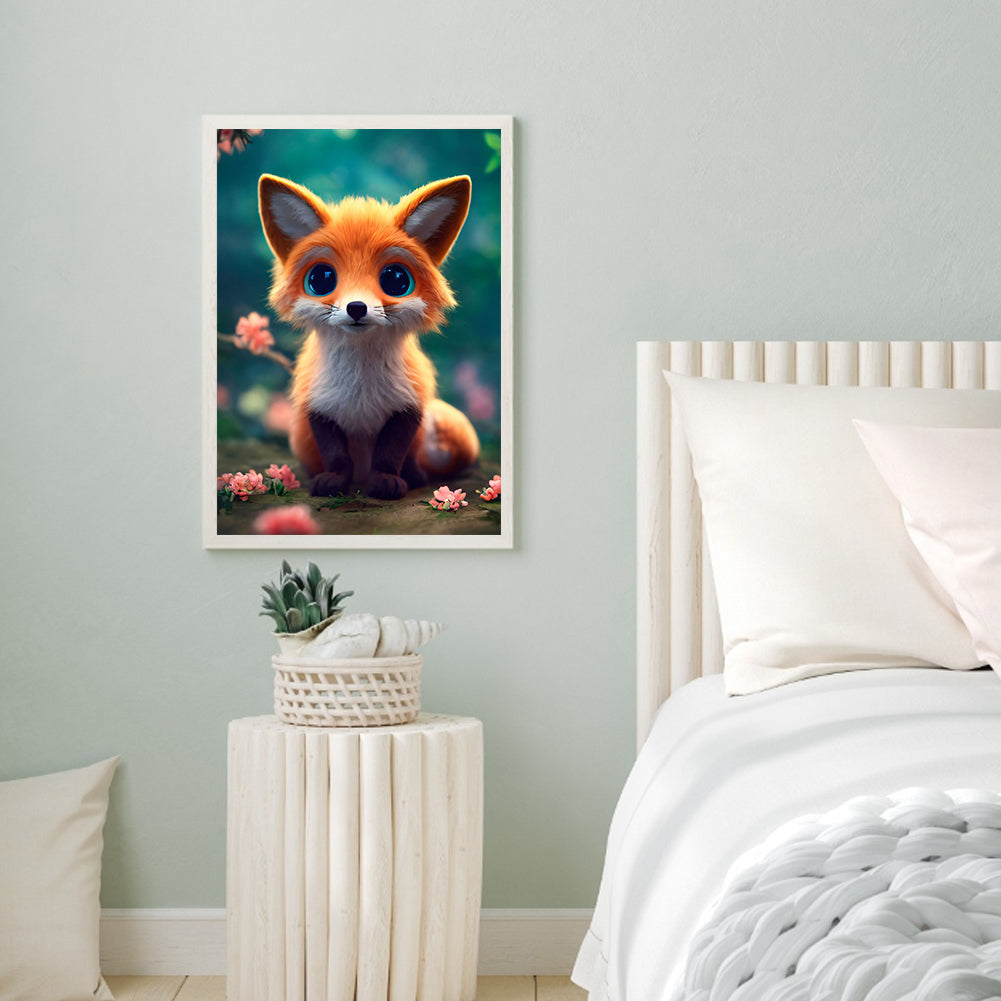 Cute Little Fox - Full Round Drill Diamond Painting 30*40CM