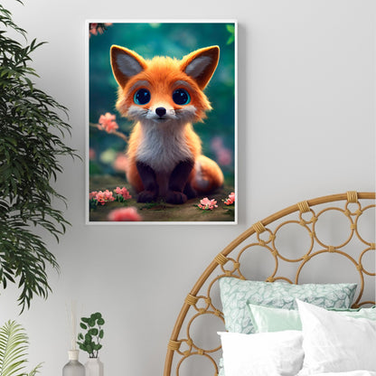 Cute Little Fox - Full Round Drill Diamond Painting 30*40CM