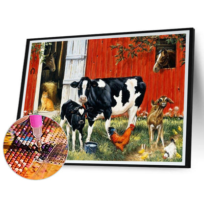 Farm Cow - Full Round Drill Diamond Painting 50*40CM