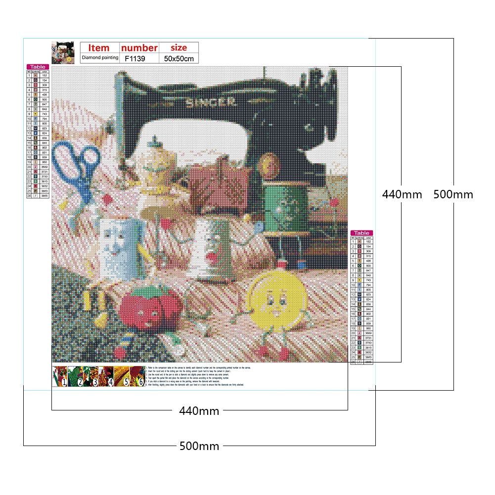Sewing Machine - Full Square Drill Diamond Painting 50*50CM