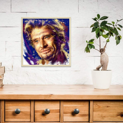 Rock Singer Johnny - Full Round Drill Diamond Painting 30*30CM