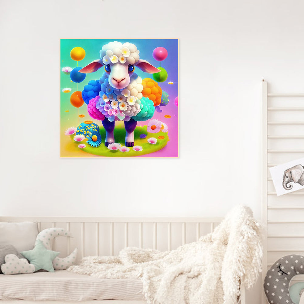 Rainbow Lamb - Full Square Drill Diamond Painting 40*40CM