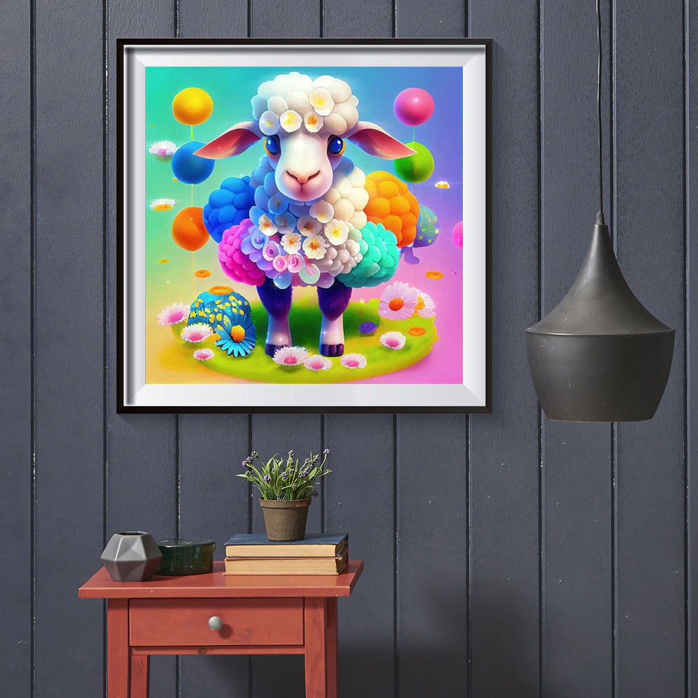 Rainbow Lamb - Full Square Drill Diamond Painting 40*40CM