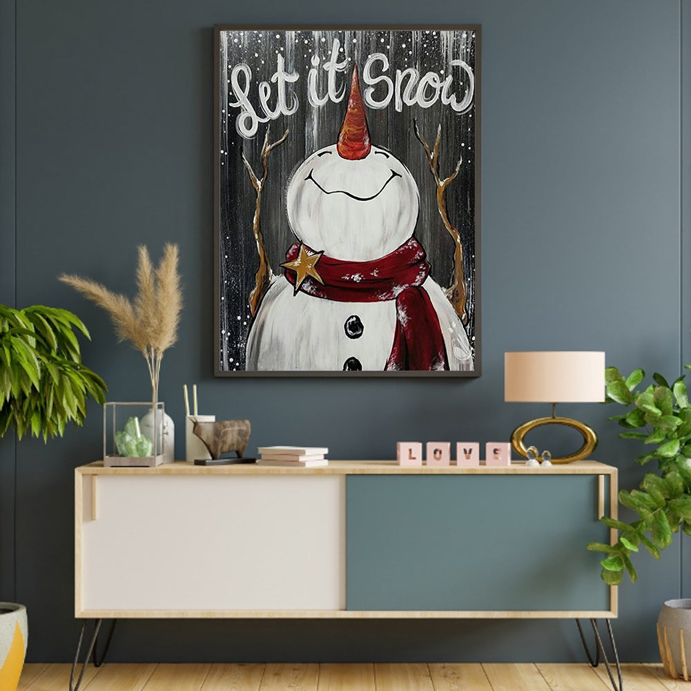 Winter Snowman - Full Square Drill Diamond Painting 30*40CM