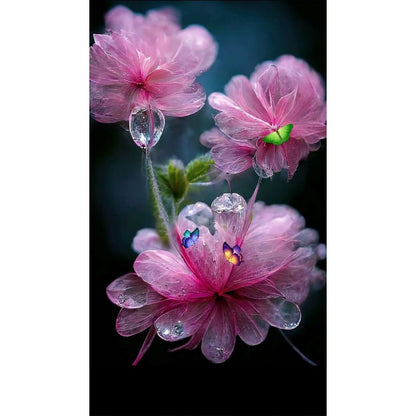 Water Drop Flower - Full Round Drill Diamond Painting 40*70CM