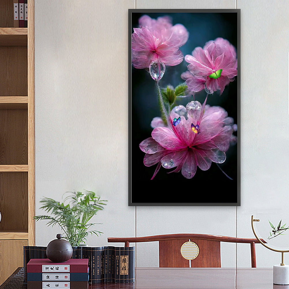 Water Drop Flower - Full Round Drill Diamond Painting 40*70CM