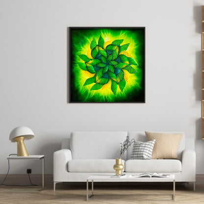 Green Leaf Mandala - Full Round Drill Diamond Painting 30*30CM