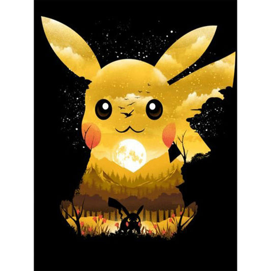 Pikachu Silhouette - Full Square Drill Diamond Painting 40*50CM