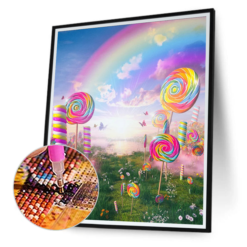 Rainbow Lollipop - Full Round Drill Diamond Painting 30*40CM