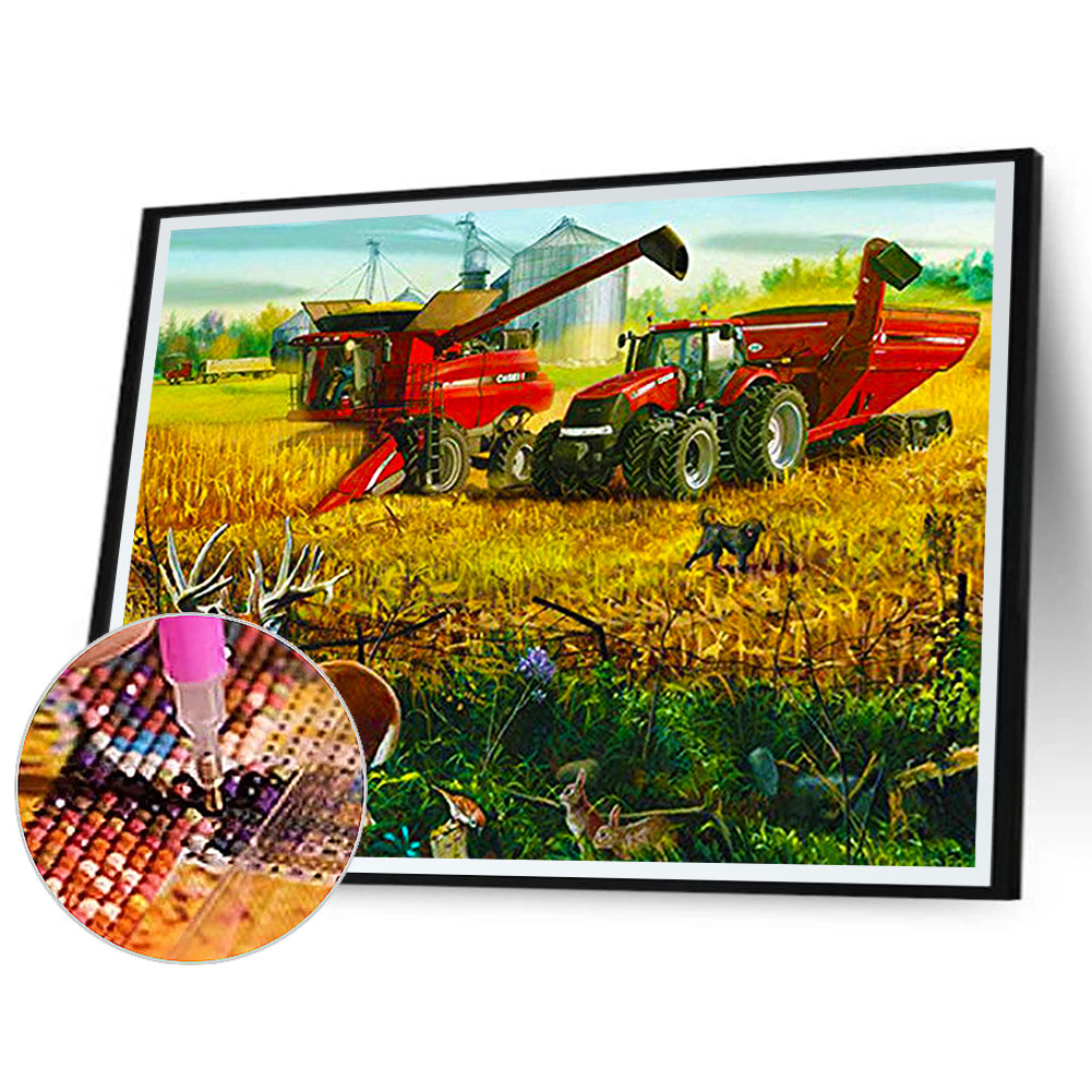 Tractor - Full Round Drill Diamond Painting 40*30CM