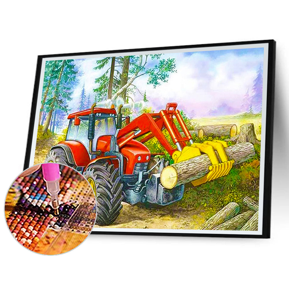 Tractor - Full Round Drill Diamond Painting 40*30CM