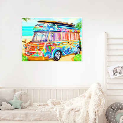 Colorful Bus - Full Round Drill Diamond Painting 50*40CM