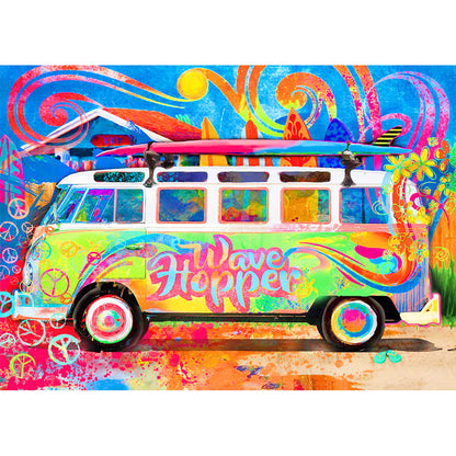 Colorful Bus - Full Round Drill Diamond Painting 50*40CM