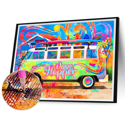 Colorful Bus - Full Round Drill Diamond Painting 50*40CM