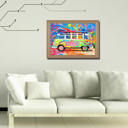 Colorful Bus - Full Round Drill Diamond Painting 50*40CM