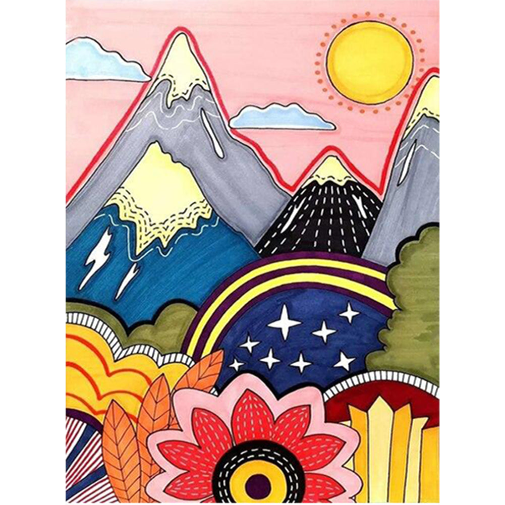 Painted Landscape - Full Round Drill Diamond Painting 30*40CM