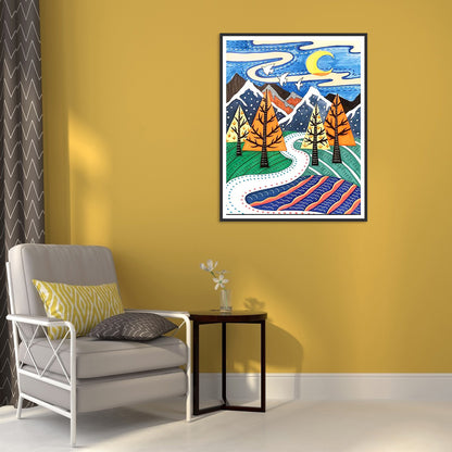 Painted Landscape - Full Round Drill Diamond Painting 30*40CM