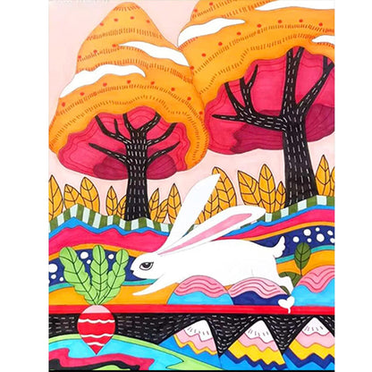 Painted Landscape - Full Round Drill Diamond Painting 30*40CM