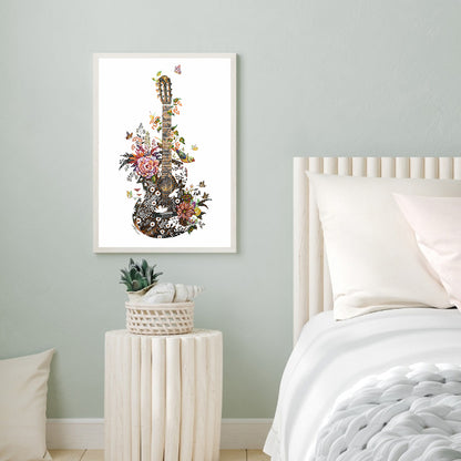 Flower Guitar - Full Round Drill Diamond Painting 30*40CM