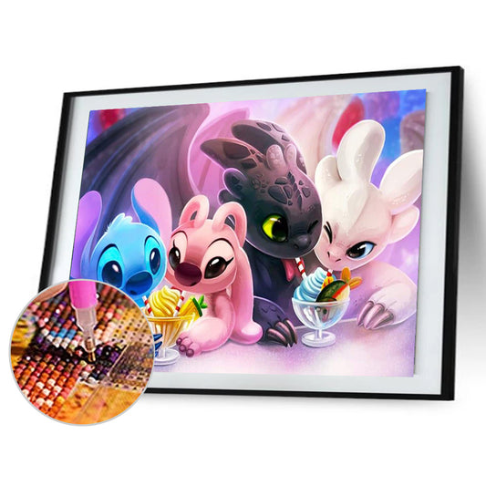 Stitch And Toothless - Full Round Drill Diamond Painting 40*30CM