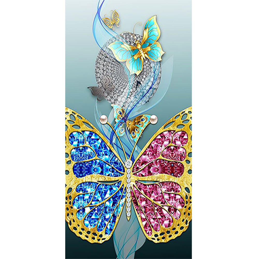 Pink And Blue Setting - Full Round Drill Diamond Painting 40*70CM