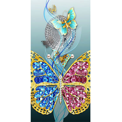 Pink And Blue Setting - Full Round Drill Diamond Painting 40*70CM
