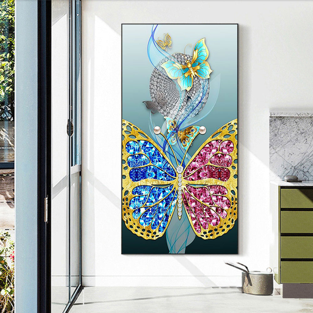 Pink And Blue Setting - Full Round Drill Diamond Painting 40*70CM
