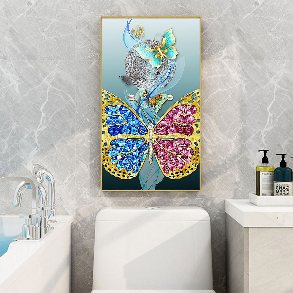 Pink And Blue Setting - Full Round Drill Diamond Painting 40*70CM