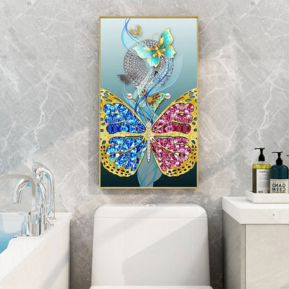 Pink And Blue Setting - Full Round Drill Diamond Painting 40*70CM