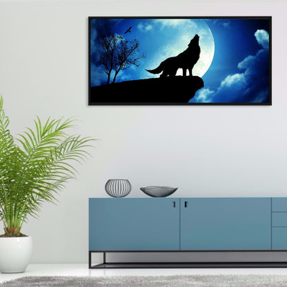 Howling Moonlight Wolf - Full Square Drill Diamond Painting 80*40CM
