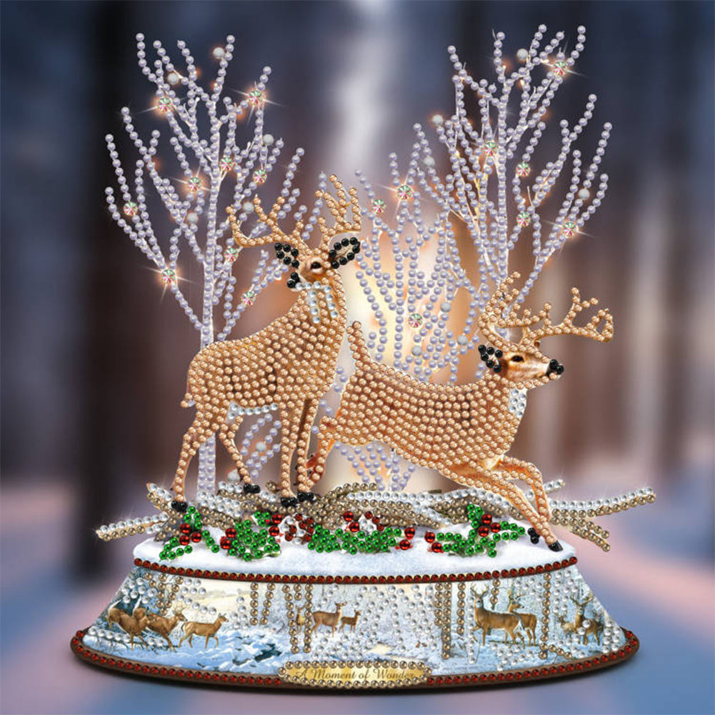 Christmas Elk Ornaments - Special Shaped Drill Diamond Painting 30*30CM