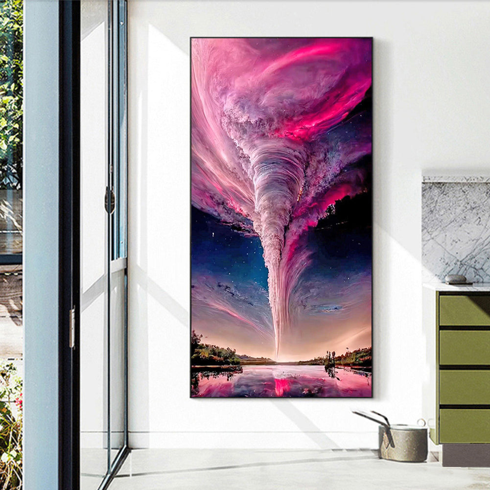 Pink Cloud Tornado - Full Round Drill Diamond Painting 40*70CM