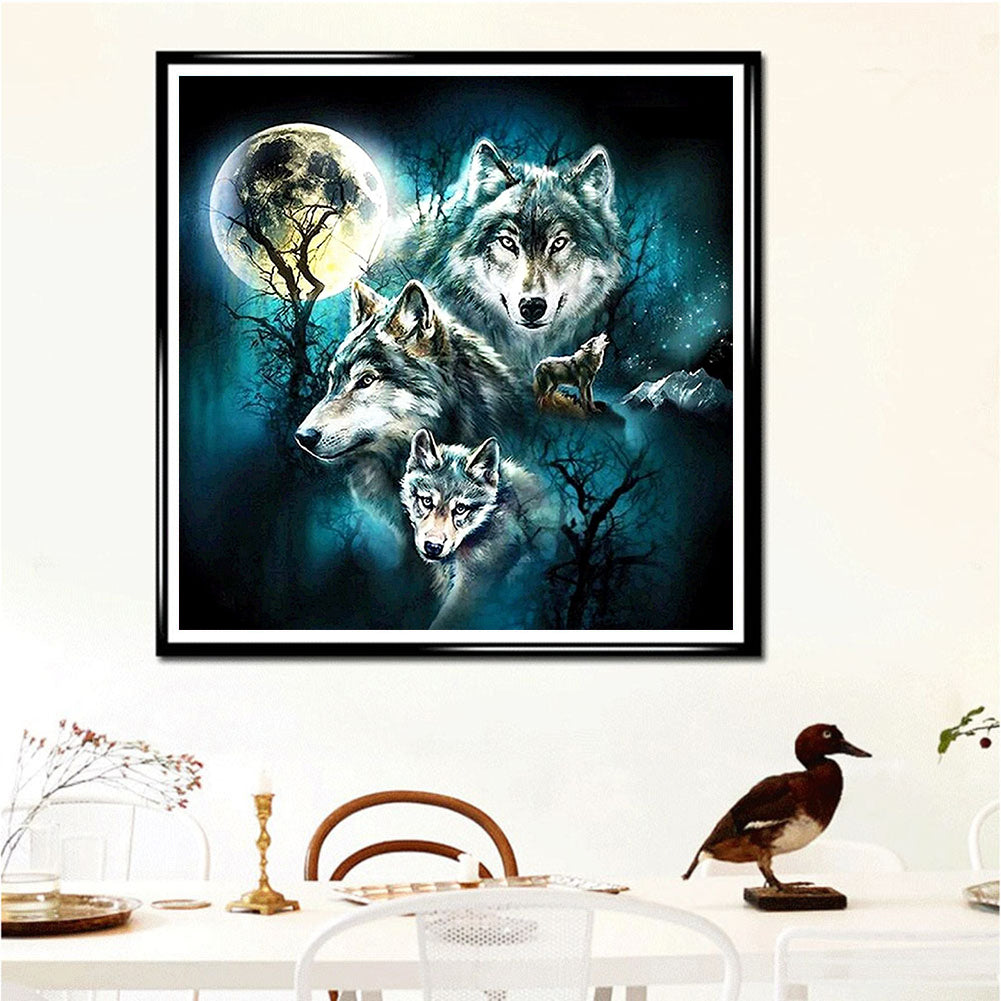 Night Wolf - Full Round Drill Diamond Painting 50*50CM