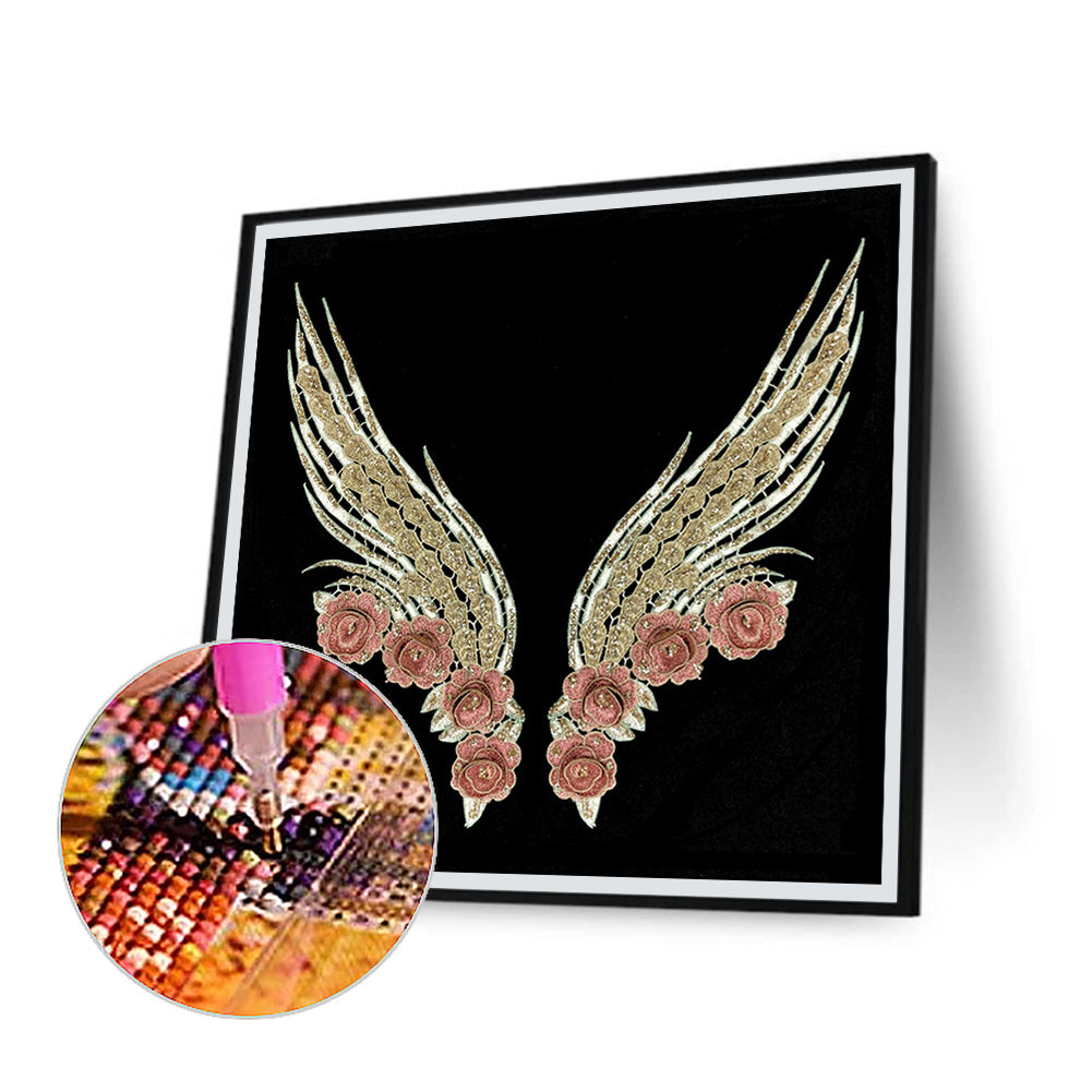 Rose Angel Wings - Full Square Drill Diamond Painting 30*30CM