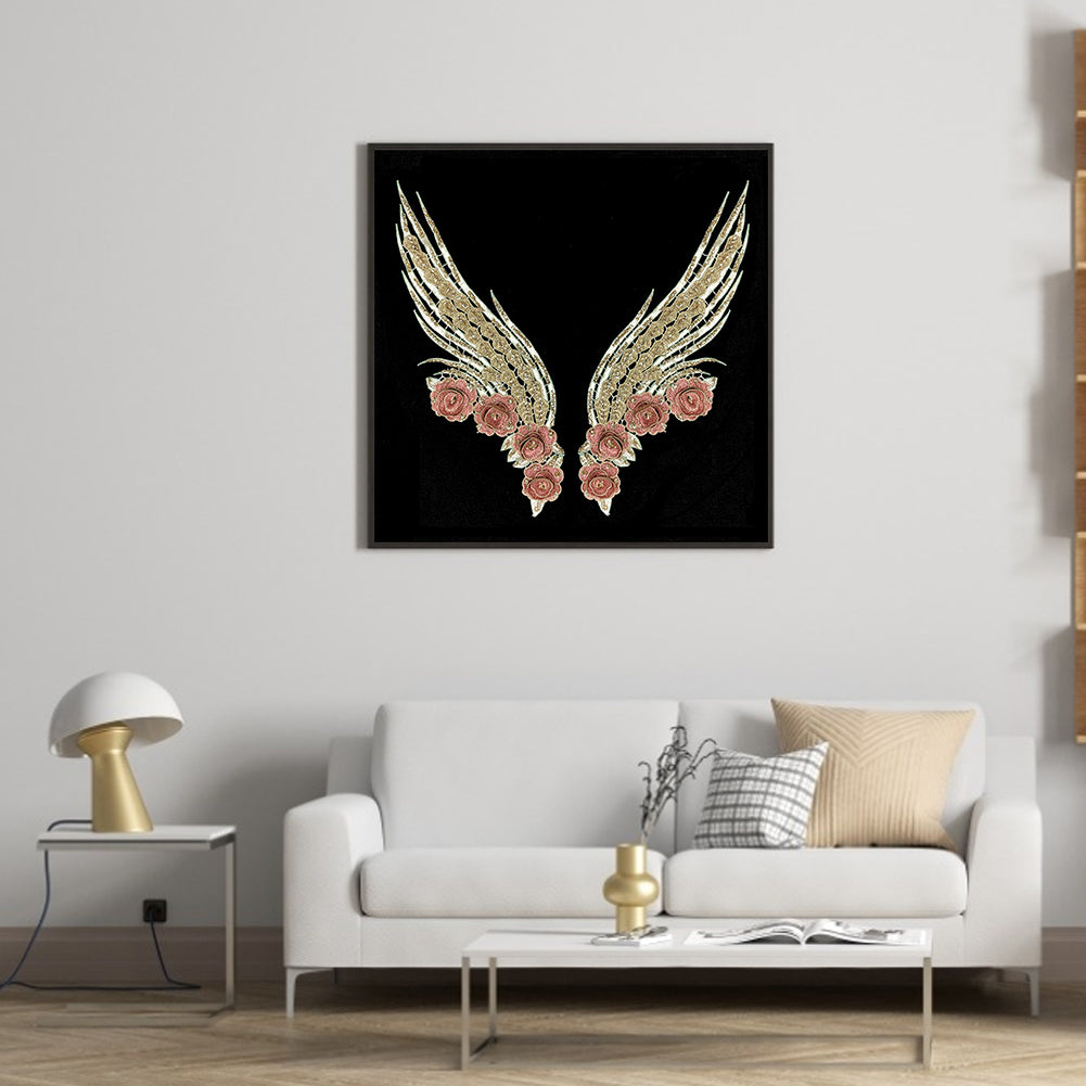 Rose Angel Wings - Full Square Drill Diamond Painting 30*30CM