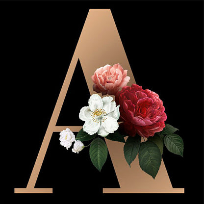Dark Flower Letter A - Full Square Drill Diamond Painting 45*45CM