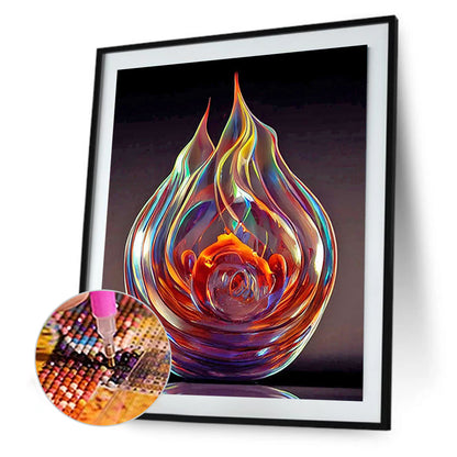 Glass Fire Sculpture - Full Round Drill Diamond Painting 30*40CM