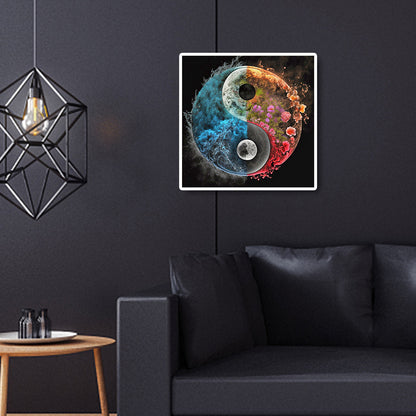 Tai Chi Flower Sketch - Full Round Drill Diamond Painting 30*30CM