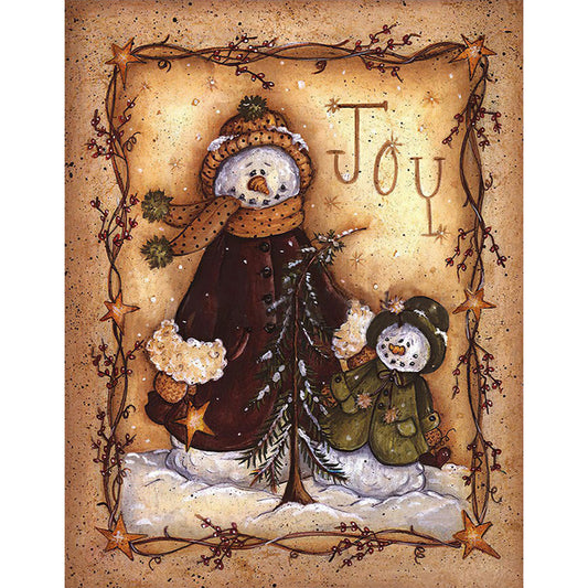 Retro Snowman - Full Square Drill Diamond Painting 30*40CM