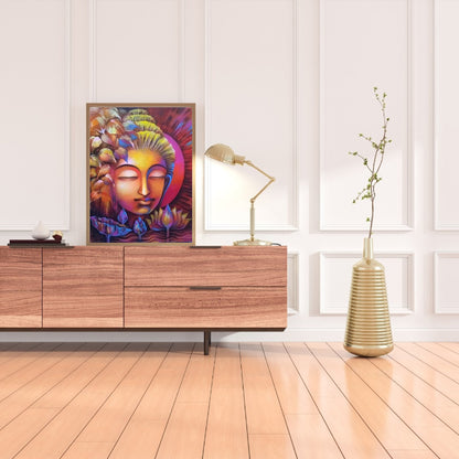 Lotus Smiling Buddha - Full Round Drill Diamond Painting 30*40CM