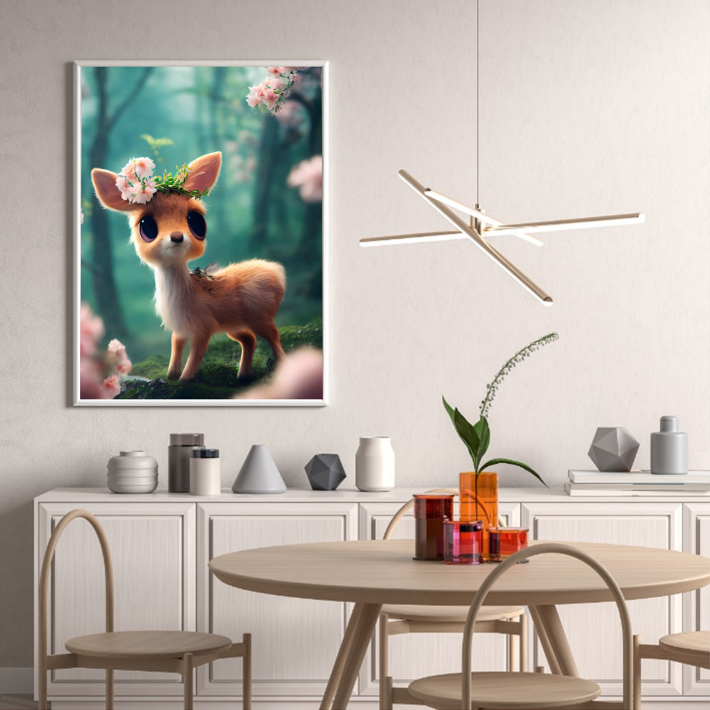 Deer - Full Round Drill Diamond Painting 30*40CM