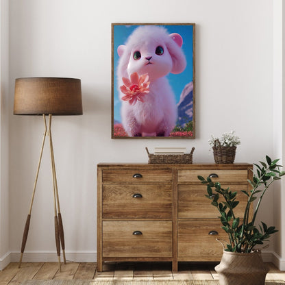 Pink Bunny - Full Round Drill Diamond Painting 30*40CM