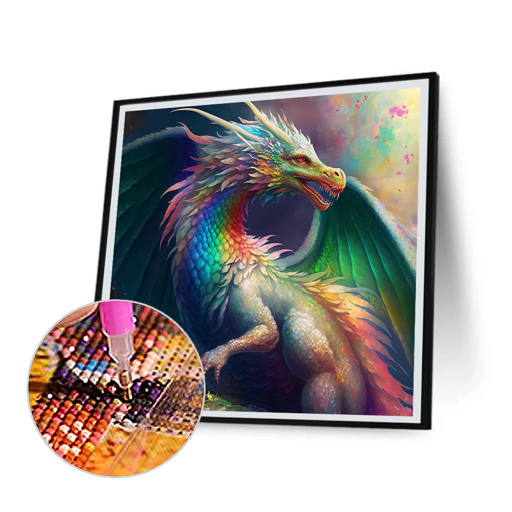 Rainbow Pterosaur - Full Round Drill Diamond Painting 30*30CM