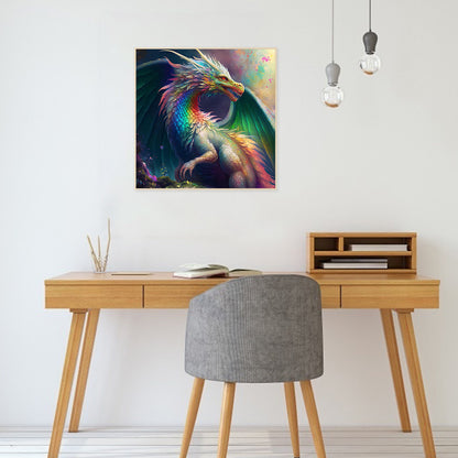 Rainbow Pterosaur - Full Round Drill Diamond Painting 30*30CM